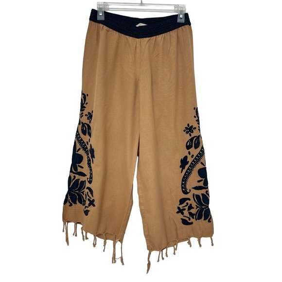 Soft Surroundings Pants - Soft Surroundings oversized women's relaxed tassels capris size XS